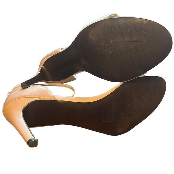 Cole Haan Women‎ Size 10B Nude Leather Ankle Strap Stiletto Sandals Heels - Picture 4 of 8